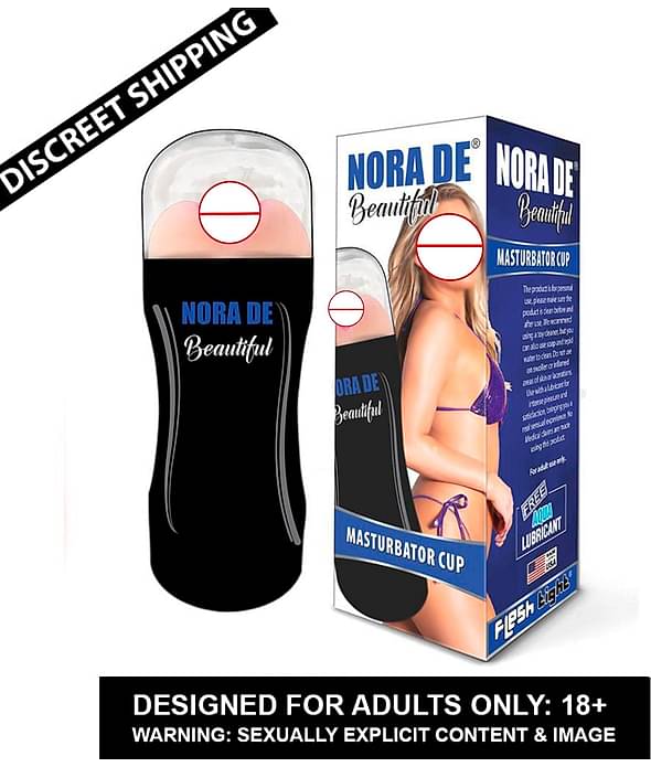NORA DE Grey MALE POCKET PUSSY MASTURBATOR CUP WITH FREE LUBE-U.S.A