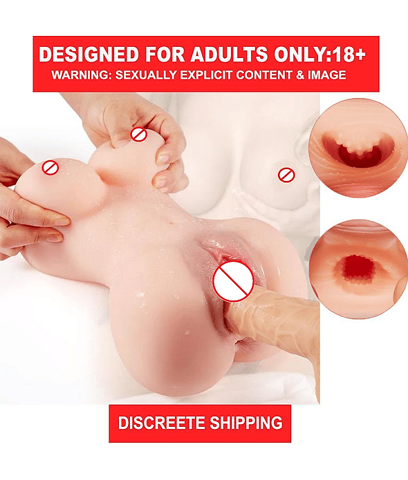 Passion Lady Midium Male Masturbator Sex Toy for Men Silicone Vagina Masturbation Pocket Pussy Sleeve Doll Flashlight for Men Orgasm with Free Lube - Bluemoon