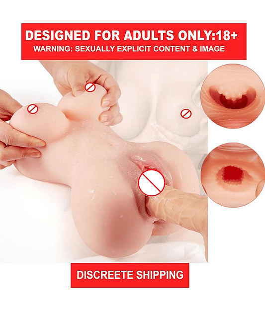 Passion Lady Midium Male Masturbator Sex Toy for Men Silicone Vagina Masturbation Pocket Pussy Sleeve Doll Flashlight for Men Orgasm with Free Lube - Bluemoon