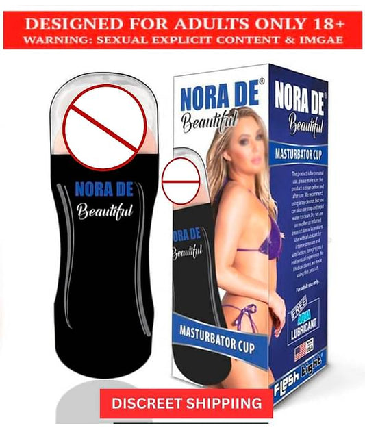 NORA DE Grey MALE POCKET PUSSY MASTURBATOR CUP WITH FREE LUBE-U.S.A
