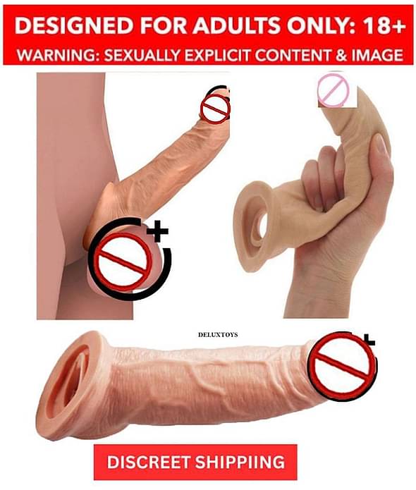 Dragon 9 Inch Pure Silicone Reusable Condom Jumbo Penis Extension Sleeve Condom