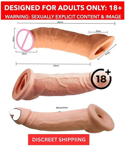 Dragon 9 Inch Pure Silicone Reusable Condom Jumbo Penis Extension Sleeve Condom