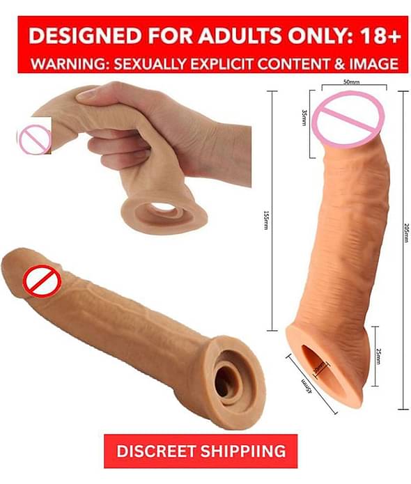 Dragon 9 Inch Pure Silicone Reusable Condom Jumbo Penis Extension Sleeve Condom